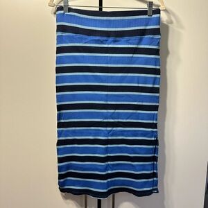 Striped Blue Women's midi Skirt